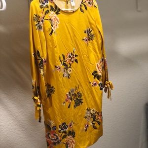 Yellow floral tunic dress